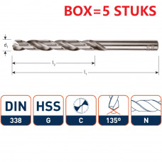 ROTEC HSS-G METAALBOOR SPLITPOINT 8,5MM (5X) ROTEC HSS-G METAALBOOR SPLITPOINT 8,5MM (5X)