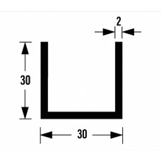 ALUMINIUM U-PROFIEL BLANK 30X30X30X2MM 1MTR ALUMINIUM U-PROFIEL BLANK 30X30X30X2MM 1MTR
