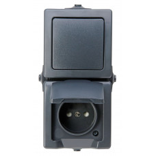 KOPP NAUTIC WISSEL COMBINATIE ANTRACIET IP44 VERTICAAL OPBOUW KOPP NAUTIC WISSEL COMBINATIE ANTRACIET IP44 VERTICAAL OPBOUW