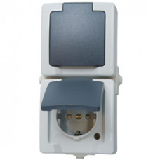 KOPP NAUTIC WANDCONTACTDOOS 2V VERTICAAL GRIJS IP44 OPBOUW KOPP NAUTIC WANDCONTACTDOOS 2V VERTICAAL GRIJS IP44 OPBOUW