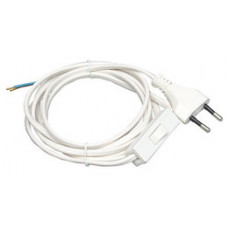 AANSLUIT- SNOER EURO WIT 2MTR + SCHAKELAAR