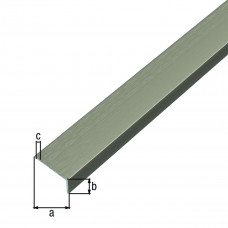 ALUMINIUM HOEK RVS DONKER 1MTR 20X10X1MM ZELFKLEVEND