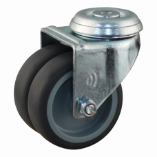 ZWENKWIEL DUBBEL 75MM BOUTGAT +RUBBER BAND +POLYPROPYLEEN VELG 90KG ZWENKWIEL DUBBEL 75MM BOUTGAT +RUBBER BAND +POLYPROPYLEEN VELG 90KG