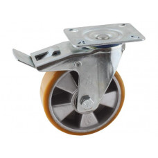 ZWENKWIEL GEREMD 125MM PLAAT +POLY-URETHAAN BAND +ALUMINIUM VELG 250KG ZWENKWIEL GEREMD 125MM PLAAT +POLY-URETHAAN BAND +ALUMINIUM VELG 250KG