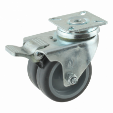 ZWENKWIEL DUBBEL GEREMD 75MM +RUBBER BAND +POLYPROPYLEEN VELG 90KG ZWENKWIEL DUBBEL GEREMD 75MM +RUBBER BAND +POLYPROPYLEEN VELG 90KG