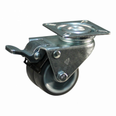 DUBBEL ZWENKWIEL GEREMD 50MM +RUBBER BAND +POLYPROPYLEEN VELG 60KG DUBBEL ZWENKWIEL GEREMD 50MM +RUBBER BAND +POLYPROPYLEEN VELG 60KG