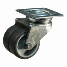 DUBBEL ZWENKWIEL 50MM +RUBBER BAND +POLYPROPYLEEN VELG 60KG DUBBEL ZWENKWIEL 50MM +RUBBER BAND +POLYPROPYLEEN VELG 60KG