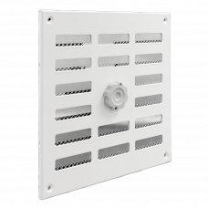 SCHUIFROOSTER ALUMINIUM M/GAAS 195X195MM WIT SCHUIFROOSTER ALUMINIUM M/GAAS 195X195MM WIT