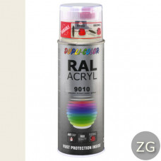 DUPLICOLOR ACRYL RAL 9010 HELDER WIT ZIJDEGLANS 400ML DUPLICOLOR ACRYL RAL 9010 HELDER WIT ZIJDEGLANS 400ML