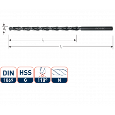 ROTEC HSS-G METAALBOOR 6X205MM ROTEC HSS-G METAALBOOR 6X205MM