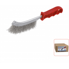 HAND STAALBORSTEL GEGOLFD STAALDRAAD 265X28X0,3MM ROOD HAND STAALBORSTEL GEGOLFD STAALDRAAD 265X28X0,3MM ROOD