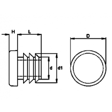32; INSTEEKDOP ROND ZWART 16MM 32; INSTEEKDOP ROND ZWART 16MM