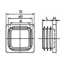 24; INSTEEKDOP VIERKANT ZWART 30X30MM 24; INSTEEKDOP VIERKANT ZWART 30X30MM
