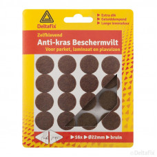 ANTI-KRAS VILT ROND 22MM BRUIN (16 STUKS) ANTI-KRAS VILT ROND 22MM BRUIN (16 STUKS)