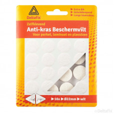 ANTI-KRAS VILT ROND 22MM WIT (16 STUKS) ANTI-KRAS VILT ROND 22MM WIT (16 STUKS)