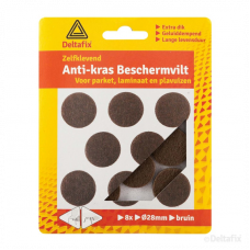 ANTI-KRAS VILT ROND 28MM BRUIN (8 STUKS) ANTI-KRAS VILT ROND 28MM BRUIN (8 STUKS)