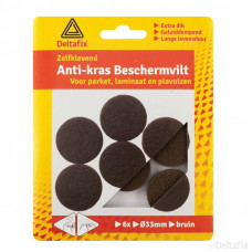 ANTI-KRAS VILT ROND 33MM BRUIN (6 STUKS) ANTI-KRAS VILT ROND 33MM BRUIN (6 STUKS)