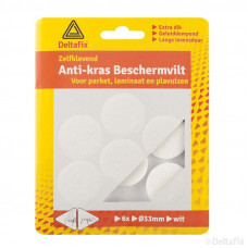 ANTI-KRAS VILT ROND 33MM WIT (6 STUKS) ANTI-KRAS VILT ROND 33MM WIT (6 STUKS)