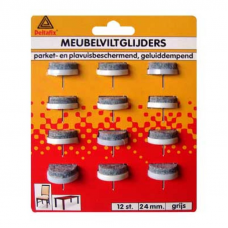 24MM MEUBEL- VILTGLIJDER+ NAGEL GRIJS (12 STUKS) 24MM MEUBEL- VILTGLIJDER+ NAGEL GRIJS (12 STUKS)
