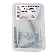 4 SET STIFT +EXCENTER 15/16MM 30X7.5MM VERZINKT