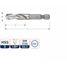 ROTEC HSS-G 1/4" ZESKANT BOORBIT 5,0MM ROTEC HSS-G 1/4" ZESKANT BOORBIT 5,0MM