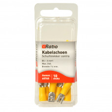 10X GEEL KABELSCHOEN CONTRA VLAKSTEKKER 4-6MM² 10X GEEL KABELSCHOEN CONTRA VLAKSTEKKER 4-6MM²