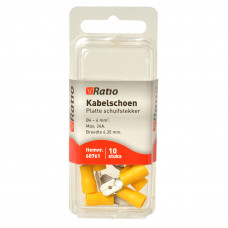 10X GEEL KABELSCHOEN VLAKSTEKKER 4-6MM² 10X GEEL KABELSCHOEN VLAKSTEKKER 4-6MM²