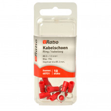 10X ROOD KABELSCHOEN OOG 6MM 0,5-1,5MM² 10X ROOD KABELSCHOEN OOG 6MM 0,5-1,5MM²