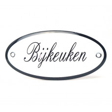 EMAILLE OVAAL NAAMBORD BIJKEUKEN 10X5CM