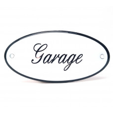 EMAILLE OVAAL NAAMBORD GARAGE 10X5CM