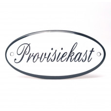EMAILLE OVAAL NAAMBORD PROVISIEKAST 10X5CM
