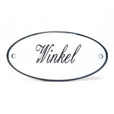 EMAILLE OVAAL NAAMBORD WINKEL 10X5CM