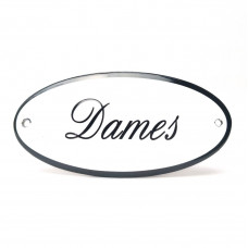 EMAILLE OVAAL NAAMBORD DAMES 10X5CM
