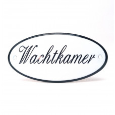 EMAILLE OVAAL NAAMBORD WACHTKAMER 10X5CM