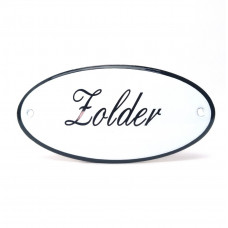 EMAILLE OVAAL NAAMBORD ZOLDER 10X5CM
