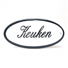 EMAILLE OVAAL NAAMBORD KEUKEN 10X5CM