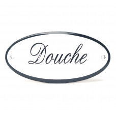 EMAILLE OVAAL NAAMBORD DOUCHE 10X5CM