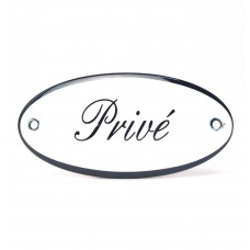 EMAILLE OVAAL NAAMBORD PRIVE 10X5CM