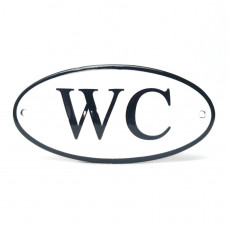 EMAILLE OVAAL NAAMBORD WC 10X5CM