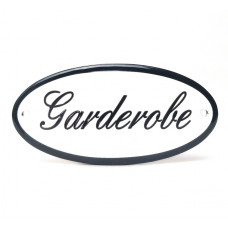 EMAILLE OVAAL NAAMBORD GARDEROBE 10X5CM