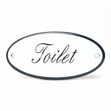 EMAILLE OVAAL NAAMBORD TOILET 10X5CM