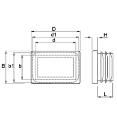 07; INSTEEKDOP RECHTHOEK ZWART 50X20MM 07; INSTEEKDOP RECHTHOEK ZWART 50X20MM