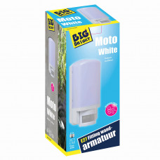 BIG BRIGHT BUITENLAMP MOTO WIT E27 + IR BEWEGINGSMELDER BIG BRIGHT BUITENLAMP MOTO WIT E27 + IR BEWEGINGSMELDER