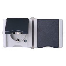 KOPP PRO-AQUA WANDCONTACTDOOS 2V HORIZONTAAL GRIJS IP44 OPBOUW KOPP PRO-AQUA WANDCONTACTDOOS 2V HORIZONTAAL GRIJS IP44 OPBOUW