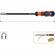 ROTEC FLEXIBELE BIT SCHROEVENDRAAIER 1/4'' MAGNETISCH 2K-HEFT 310MM ROTEC FLEXIBELE BIT SCHROEVENDRAAIER 1/4'' MAGNETISCH 2K-HEFT 310MM