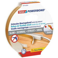 TESA 10MTR POWERBOND MONTAGETAPE SMAL 9MM TESA 10MTR POWERBOND MONTAGETAPE SMAL 9MM