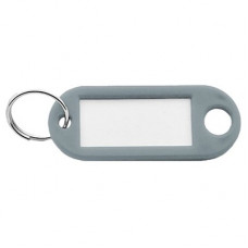 SLEUTELLABEL MET RING GRIJS