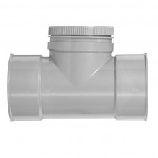 125MM PVC ONTSTOPPINGS T-STUK 90GRD +SCHROEFDOP 2XLM