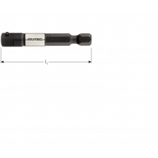 ADAPTER 1/4" 6-KANT NAAR 1/4" 4-KANT L=50MM