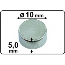 10X MAGNEET NEODYM ROND 10X5MM 3,5KG 10X MAGNEET NEODYM ROND 10X5MM 3,5KG